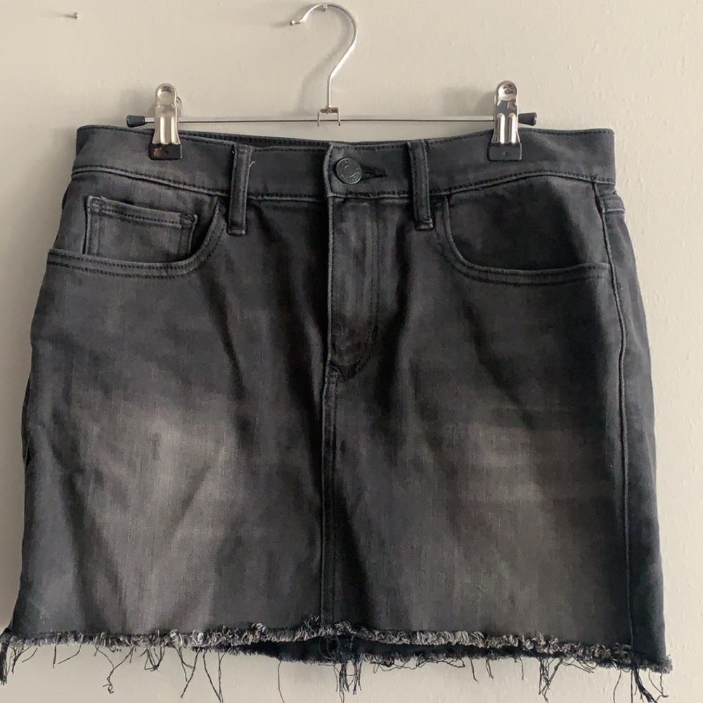 Black Jean Mini Skirt Express